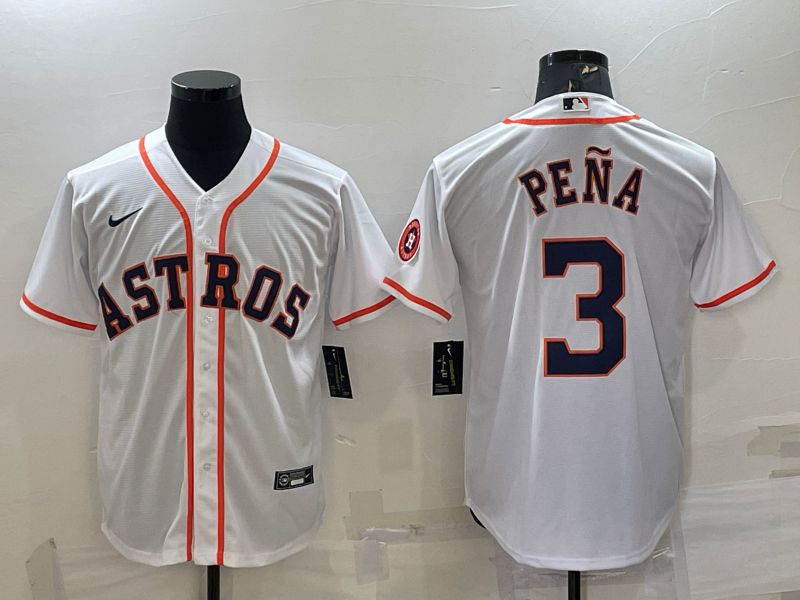 Men Houston Astros #3 Pena White Game Nike 2022 MLB Jerseys1->houston astros->MLB Jersey